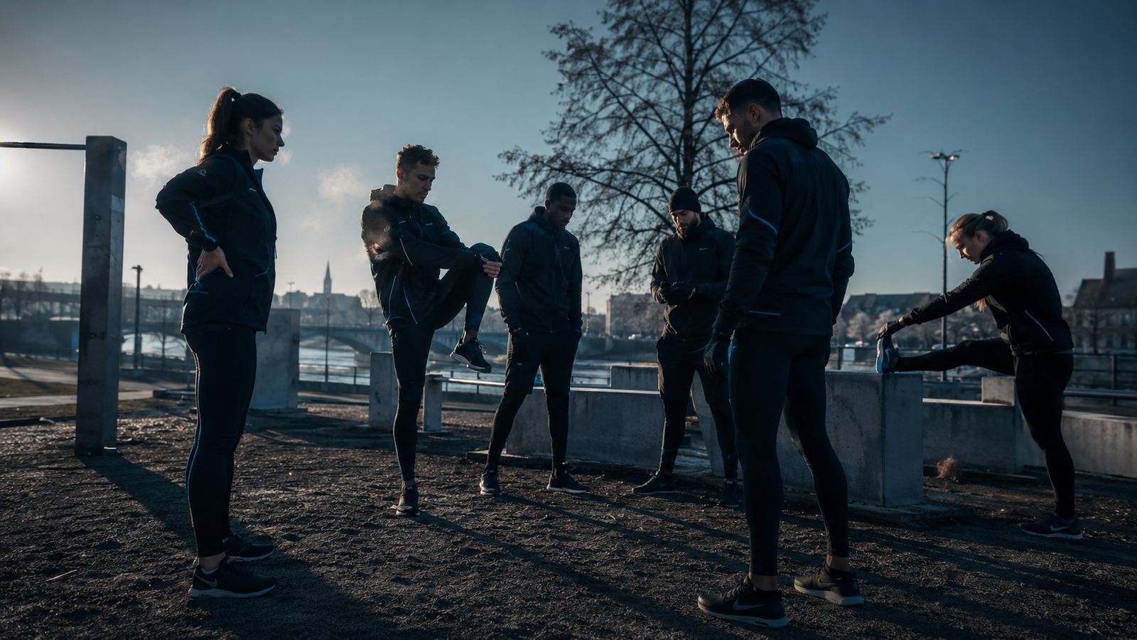 Groupe RBREAK au bord de l'eau à Strasbourg avant une session dehors